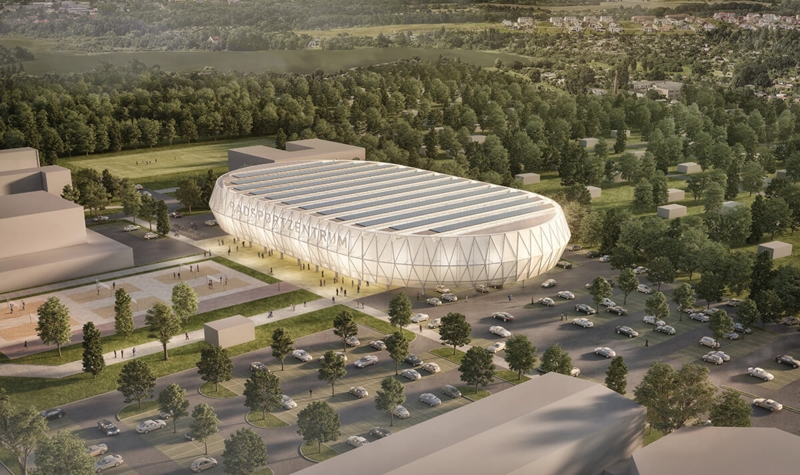 Visualisierung Vogelperspektive Radsportzentrum Mecklenburg-Vorpommern © GBP Architekten RadsportzentrumMV GBP 01